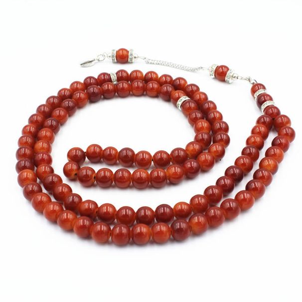 Perles de prière musulmanes en verre cristal 99 8 cm Pendentif à pompon simple Ambre_voghion.com