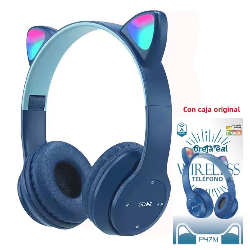 Cuffie wireless per bambini con microfono e luce flash, cuffie stereo Bluetooth, giochi musicali, regalo per ragazze e ragazzi_voghion.com