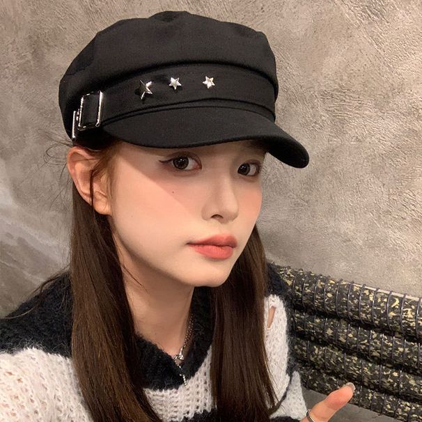 Ζεστό Πώληση Σχεδιαστής Μάρκα Οκτάγωνο Καπέλα Επίπεδη Στρατιωτική Καπέλα Κυρίες Στερεά Καπέλα Βαμβακερό Καπέλο Ναυτικού για Γυναίκες_voghion.com