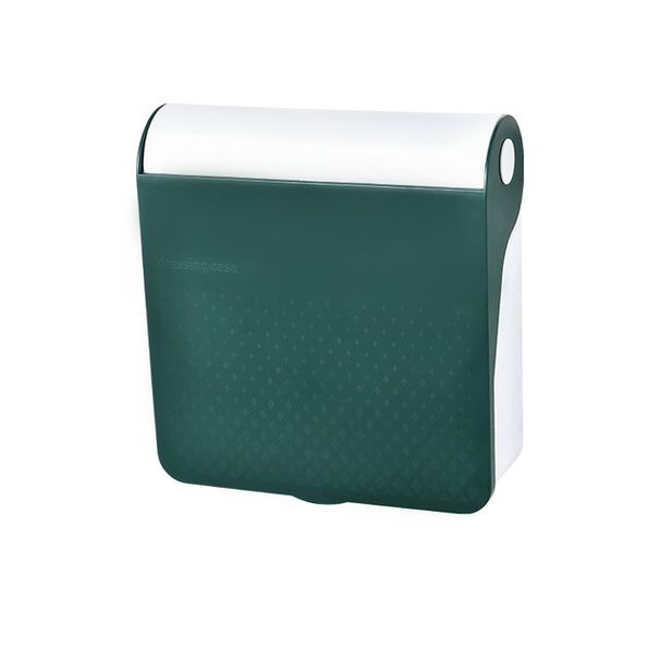 Capa flip de parede com espelho caixa de maquiagem banheiro caixa de armazenamento de cosméticos à prova d'água organizador de maquiagem sem perfuração_voghion.com