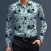 Herrenbekleidung Langarmhemden Vierseitiger Stretch-Blumendruck Trendy Vielseitiges Langarmhemd_voghion.com