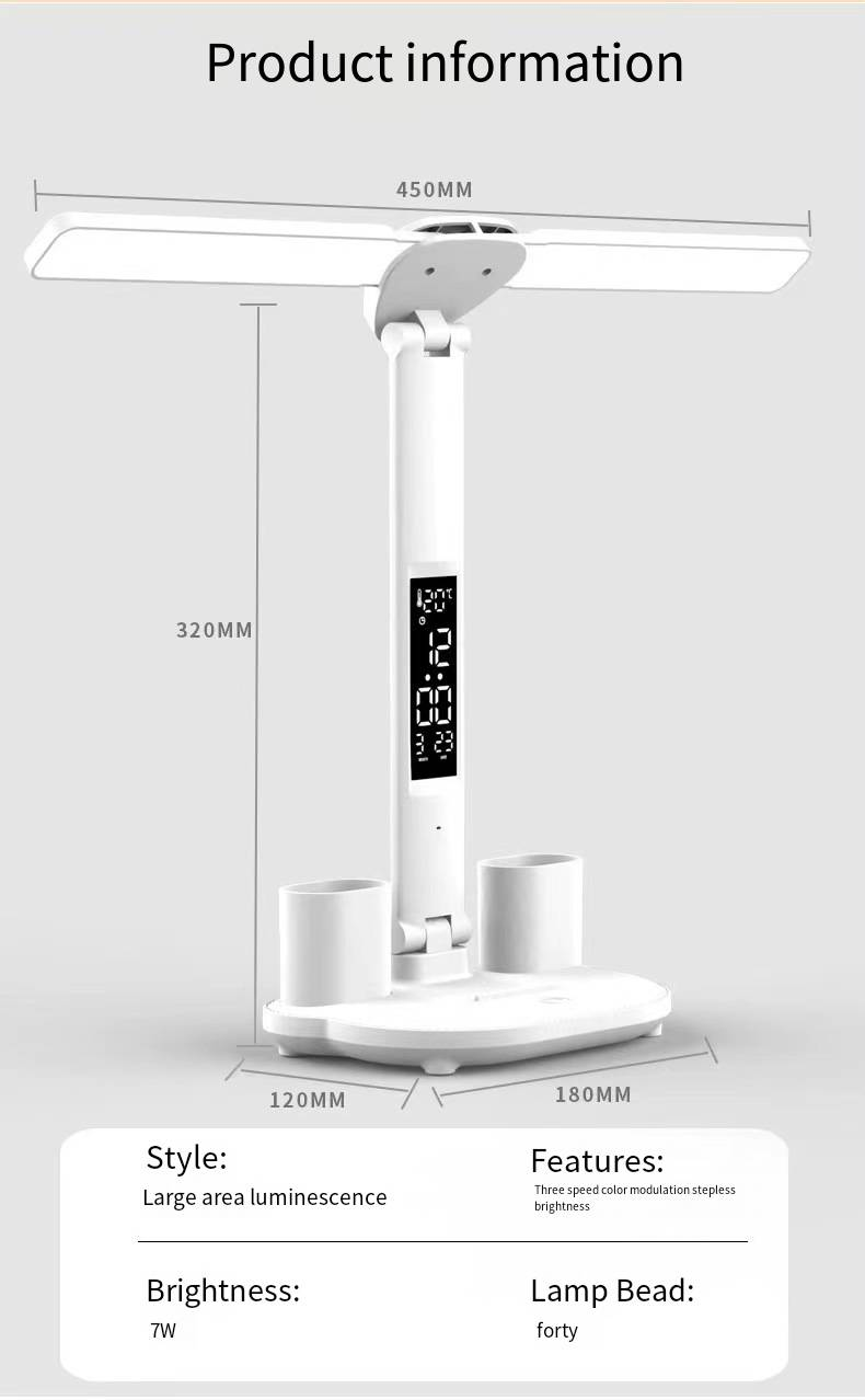 Desk lamp for study, special for college student dormitory, eye protection, plug-in bedside lamp, desk reading, multi-function pen holder lamp_voghion.com