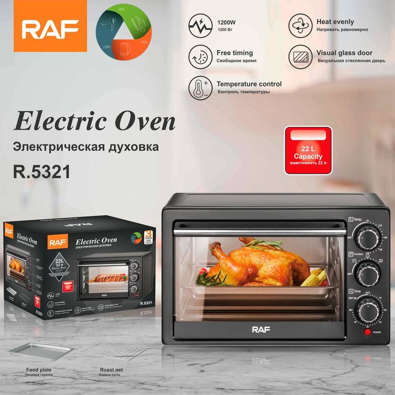 Forno elétrico doméstico multifuncional para assar 22L Forno visual Máquina de fritar bolos_voghion.com