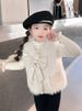 Girls’ Faux Fur Vest With Bow – Stylish Winter Layering Piece For 3-8 Years (100-140cm)_voghion.com