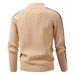 Men’s Thickened Knit Sweater – Winter Stand Collar Cardigan With Ribbed Hem, Stretch Polyester Pullover For Casual Layering (M-4XL, 5 Colors)_voghion.com