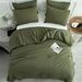 Military Green Breathable Queen Size Comforter Sets, All-Season Down-Alternative 3-Piece Bedding Set_voghion.com