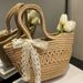 2024 Women's temperament bow grass woven bag, summer sweet girl casual woven bucket bag, single shoulder tote bag, unique design handbag_voghion.com