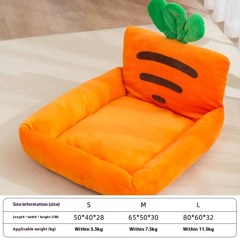 2022 Autumn/Winter New Creative Carrot Shaped Warm Cat Pet Open Dog Nest_voghion.com