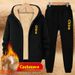 Two piece set with added thickened layer, lamb fleece sports and leisure warmth set, men's winter coat 12_voghion.com