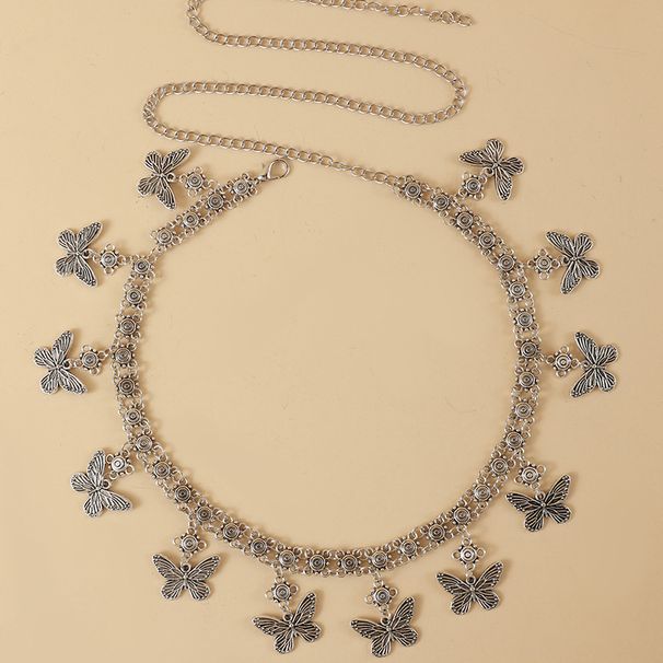 Cintura da donna Bohemian High-End Sense con catena per la danza del ventre a forma di farfalla_voghion.com