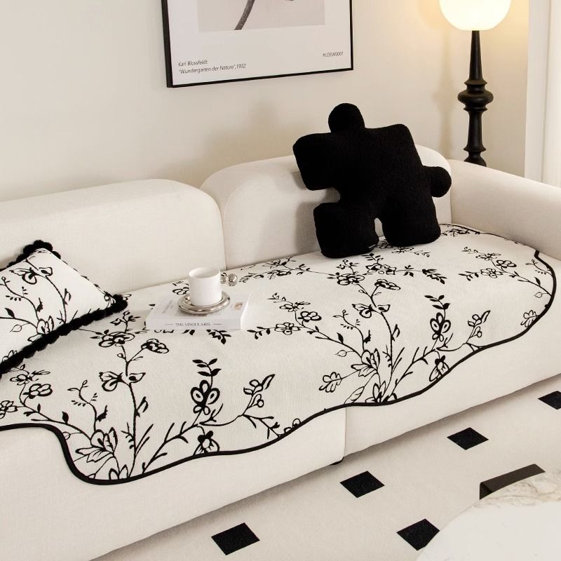 Unregelmäßiges und unregelmäßig geformtes Sofakissen, ganzjährig universelles, einfaches, modernes Wohnzimmer, rutschfester Chenille-Sitzkissenbezug, Stoffhandtuch_voghion.com