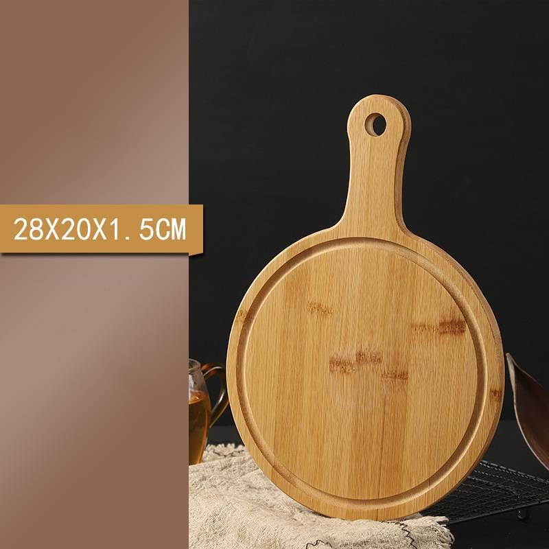 Bamboo wood pizza plate 1pc nan tray snack bread steak cake dinner plate  rectangle round bottom_voghion.com
