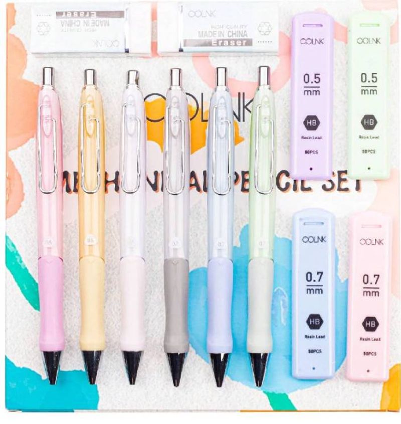 Mechanical Pencil Set, Including Lead And Eraser, (5 Pieces)_voghion.com