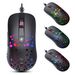 Mouse da gioco con programmazione macro RGB Glow Hole, 6 tasti per spegnere le luci, vari mouse cablati_voghion.com