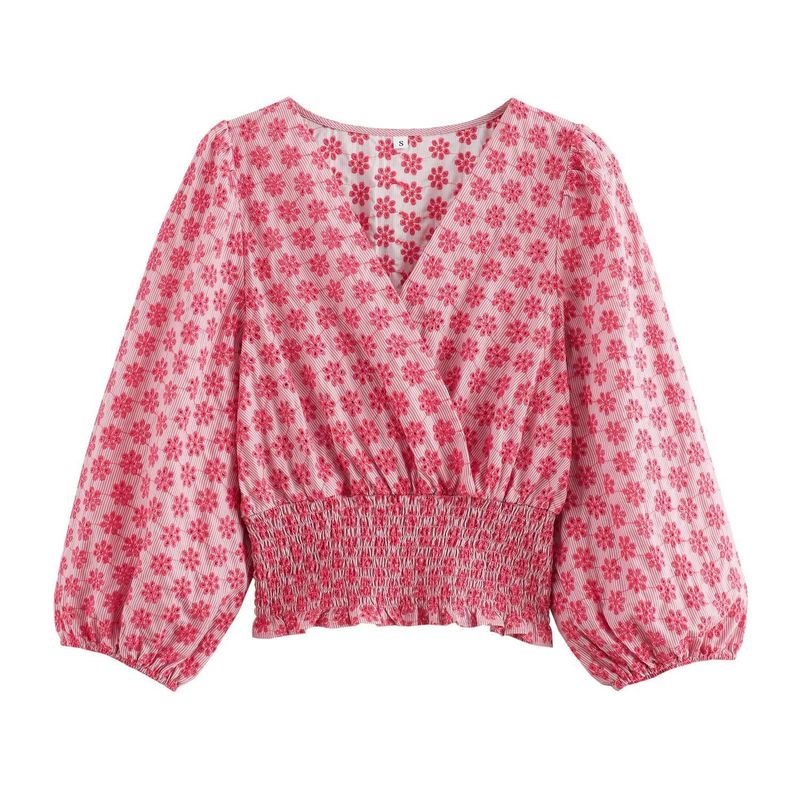Top corto con scollo a V ricamato a fiori, nuova moda estiva 2024 da donna_voghion.com