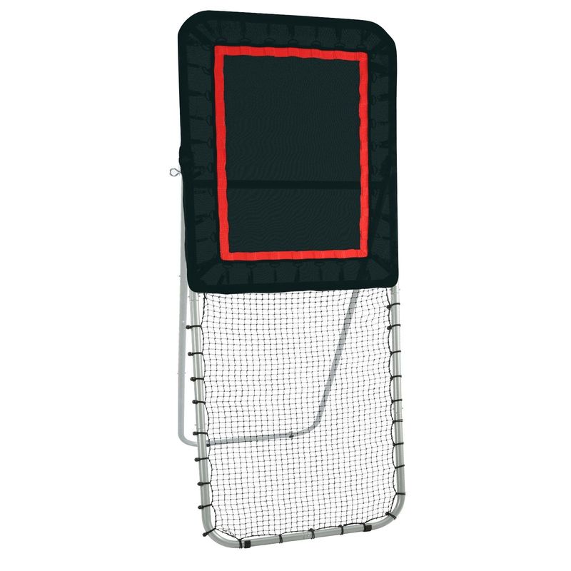 VEVOR Folding Lacrosse Rebounder For Backyard, 3x8 Ft Volleyball Bounce Back Net, Pitchback Throwback Baseball Softball Return Training Screen, Adjustable Angle Shooting Practice Training Wall, Black_voghion.com