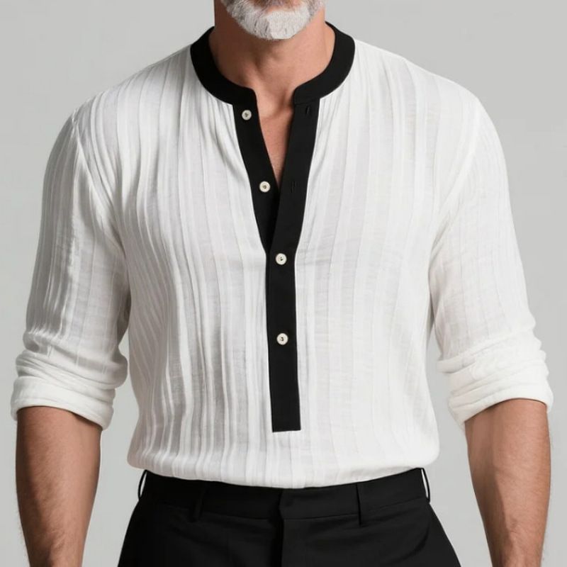 Maglione casual da uomo in maglia con abbottonatura a mezza abbottonatura - Tessuto morbido e traspirante, moda autunno inverno, comodo pullover slim fit_voghion.com