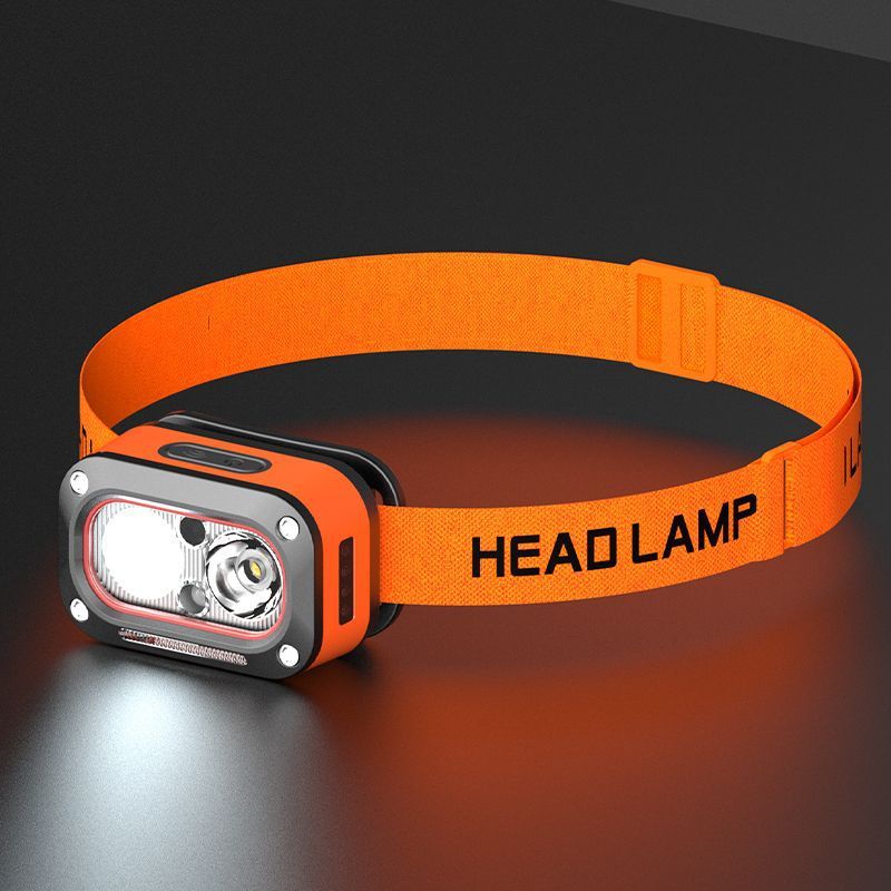 strong light dual light source LED headlamp wave sensor multi function USB charging head mounted work light_voghion.com