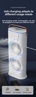 Popular Desktop Shaking Head Double Fan, Air Cooler Double Head Three-hole Ice Mist Charging Remote Control Small Fan_voghion.com