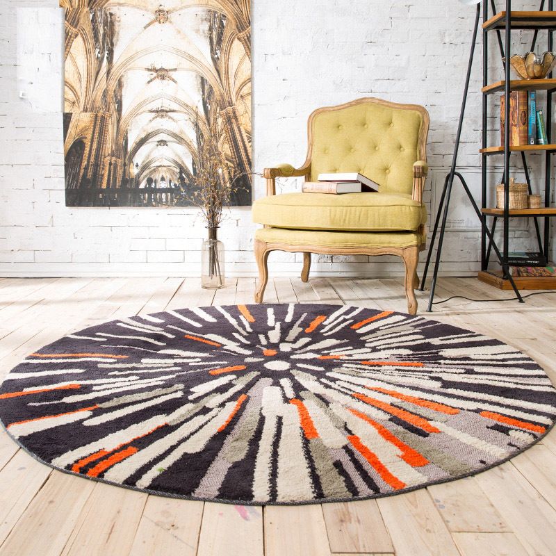 New Nordic Fashion Retro Abstract Round Carpet Living Room Bedroom Desk Computer Chair Mat Carpet_voghion.com