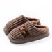 Plush Fleece-Lined Slippers For Women & Men, Non-Slip PVC Sole, Cozy Indoor/Outdoor House Shoes With Striped & Hexagon Stitching Designs_voghion.com