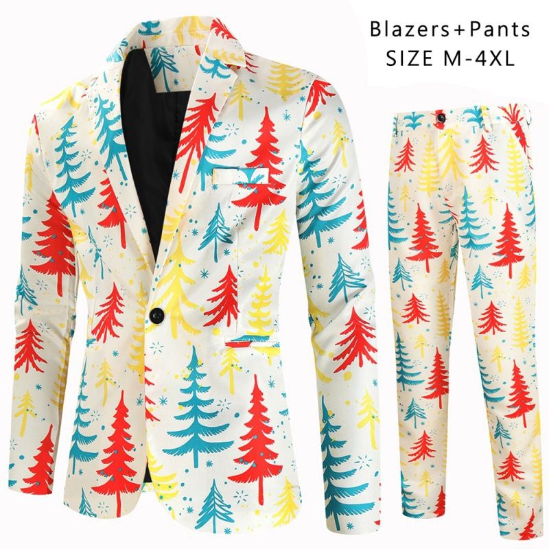 Men's Clothing Autumn And Winter Casual Suits 3D Printed Formal Suit Trousers Suits_voghion.com