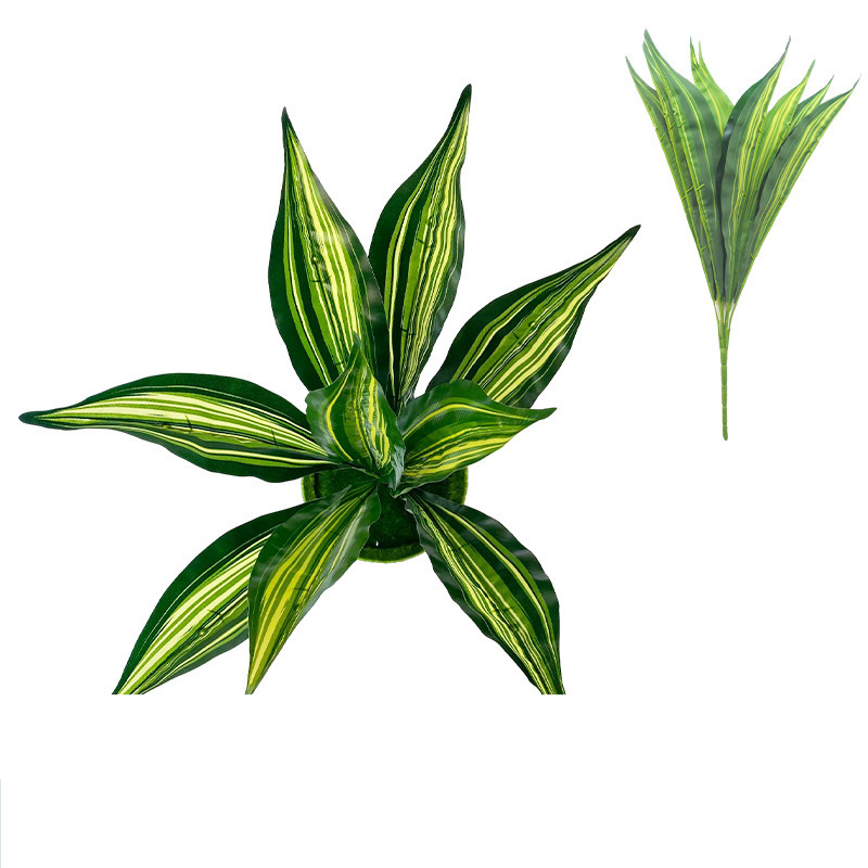 A variety of 9-head long simulated plant leaves, simulated tiger orchid plant wall accessories, potted plants, decorative green plants and landscaping_voghion.com