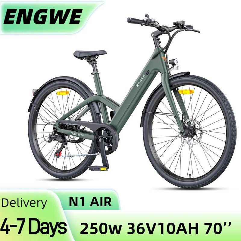 Vélo électrique de ville ultra-léger Engwe MapFour N1 Air 250W 700*38C en fibre de carbone 360Wh Vélo électrique de ville avec capteur de couple Batterie 36V 10Ah_voghion.com