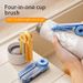 Spazzola per tazze quattro in uno, in plastica, per uso domestico, staccabile, pieghevole, multifunzionale, con scanalatura, isolamento, spazzola per la pulizia delle tazze_voghion.com