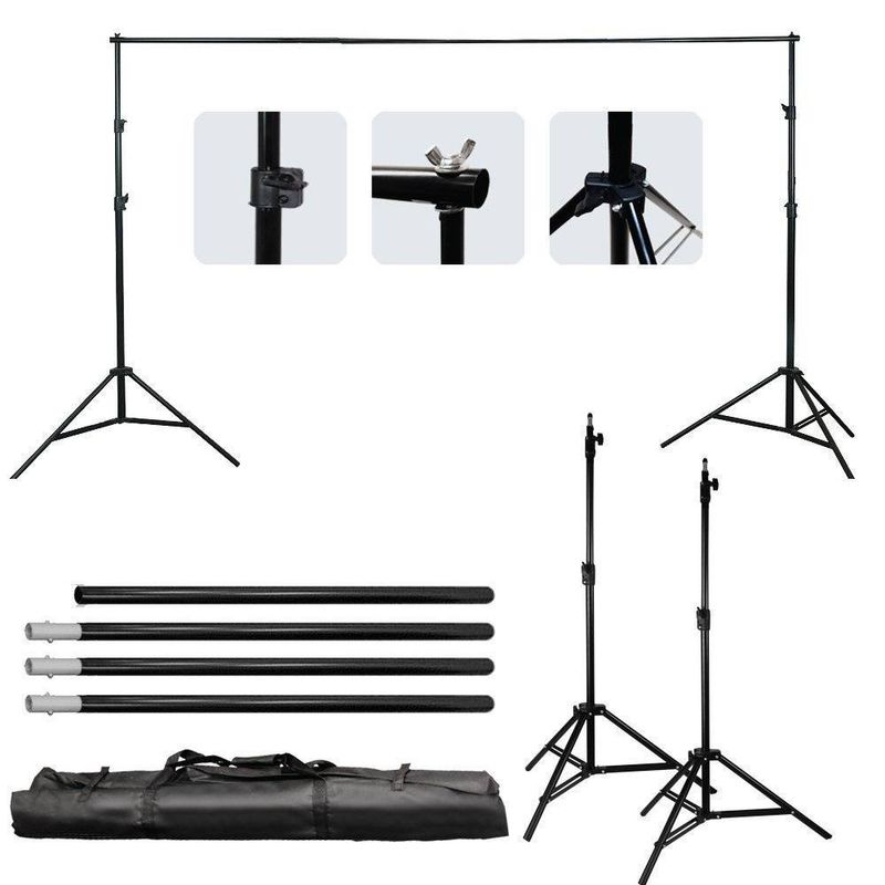 2*3m Hintergrundhalterung Set 3 Hintergrundklammern_voghion.com