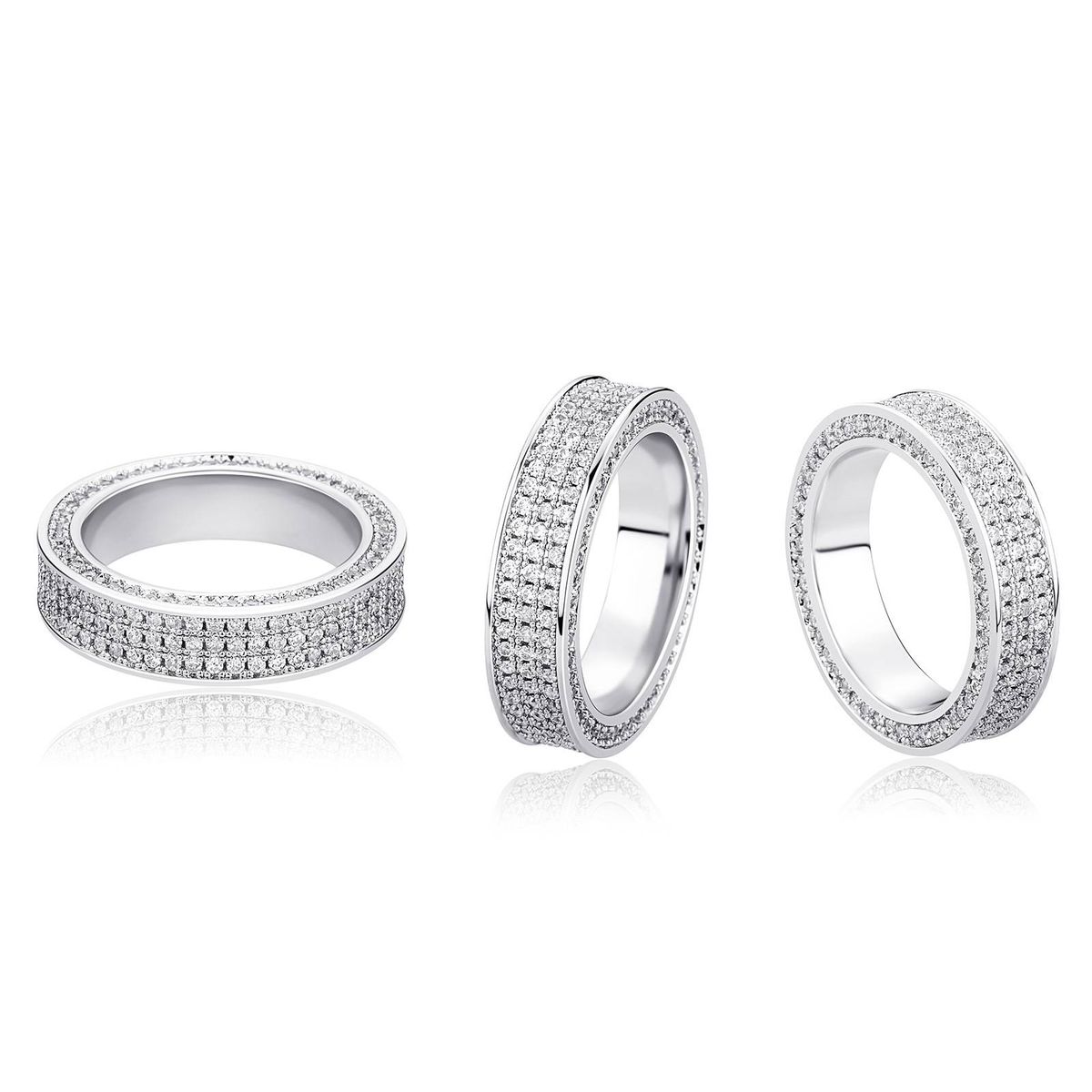 Men And Women's Jewelry Hip Hop Ring Full Zircon Smooth Line Design Minimalist Trendy Accessory For Everyday Wear Sizes 7-11_voghion.com