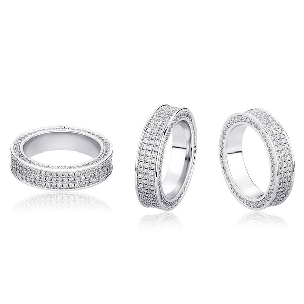 Men And Women's Jewelry Hip Hop Ring Full Zircon Smooth Line Design Minimalist Trendy Accessory For Everyday Wear Sizes 7-11_voghion.com