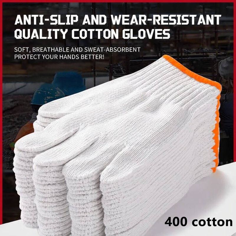 QIANJIADI Professional Cotton Work Gloves - 400/500/600/700 Series Anti-Slip & Breathable Gloves For Construction, Mining And Agriculture_voghion.com