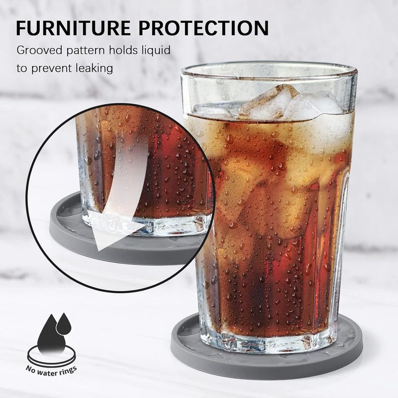 6 silikonowych podstawek z podstawami, pogrubione, antypoślizgowe, rombowe, nieprzywierające tacki do kubków do napojów i czerwonego wina_voghion.com