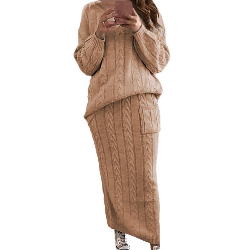 Vêtements pour femmes Automne et hiver Nouvelle robe pull torsadée à la mode pour femmes_voghion.com
