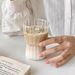 Kaffekärl Randig Latte Kaffekopp Ins Stil Glaskopp Hem Vattenkopp Flickor Is Mjölkkopp Bambu Juice Cup_voghion.com