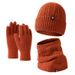 Autumn And Winter Woolen Outdoor Warm Thick Veet Hat Neck Gloves Three-piece Set_voghion.com