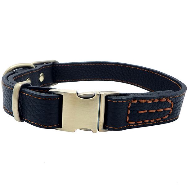 Obroża dla psa Snap z prawdziwej skóry, hurtowa sprzedaż hurtowa artykułów dla zwierząt Dropshipping_voghion.com