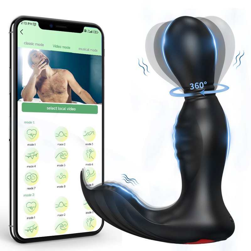 Rotating 3 Speed +10 Speed Vibrating Male Prostate Massage Wireless Remote Anal Plug ButtPlug G-Spot Stimu              Butt_voghion.com