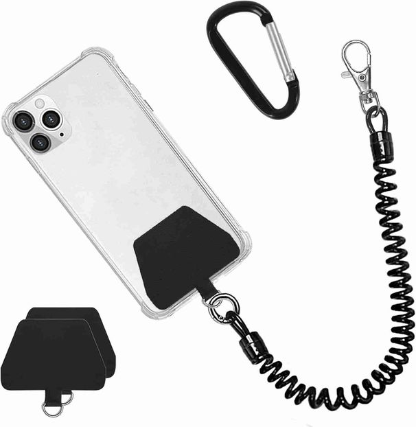 Phone Lanyard Tether With Patch, Universal Stretchy Straps And Phone Case Anchor For Anti-drop Outdoor Skiing Hiking Cycling Climbing Compatible For IPhone Samsung Pixel Most Smartphones_voghion.com