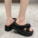 Women's Casual Summer New Thick-Soled Platform Round-Toe One-Strap Sandals Beach Shoes Cross_voghion.com