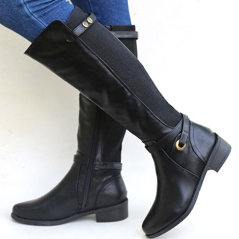 New rider boots with round head side zipper buckle_voghion.com