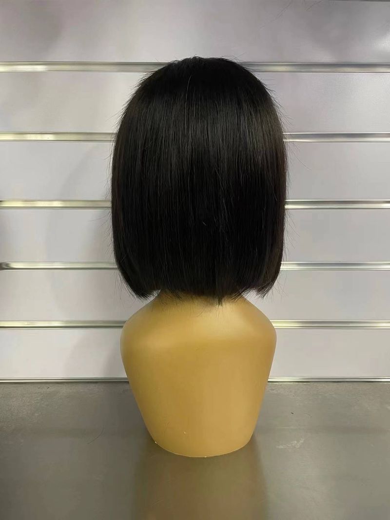 250 Density Straight Short Bob 12in 14in 16in 18in 20in 22in with 13x4 HD Brazilian Transparent Lace Front Wig For Women_voghion.com