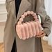 Borse da donna, piccola borsa quadrata da donna, nuova moda autunnale e invernale, borsa a cuscino, elegante borsa a mano, borsa a tracolla in peluche testurizzata_voghion.com