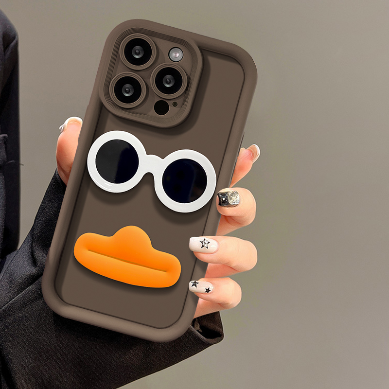 3D Funny Sunglasses Pouting Duck New Phone Case for Google Pixel 9 8 7 8A 7A Pro XL 4G 5G Soft Silicone TPU Back Cover_voghion.com