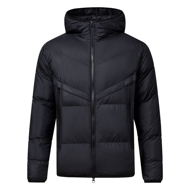Herrenbekleidung Großer Baumwollmantel Winterjacke Trendy Kapuzen Kurzer Daunenbaumwollmantel_voghion.com