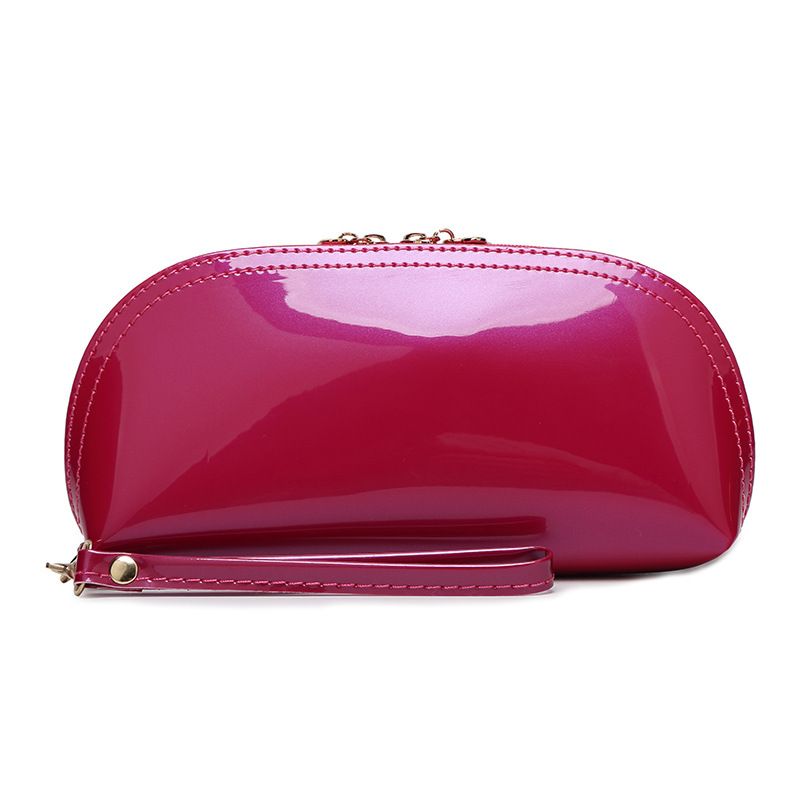 Nuova pochette da donna a forma di conchiglia con glitter - Borsa per il trucco e custodia per occhiali color caramella (portafoglio da donna con specchio)_voghion.com