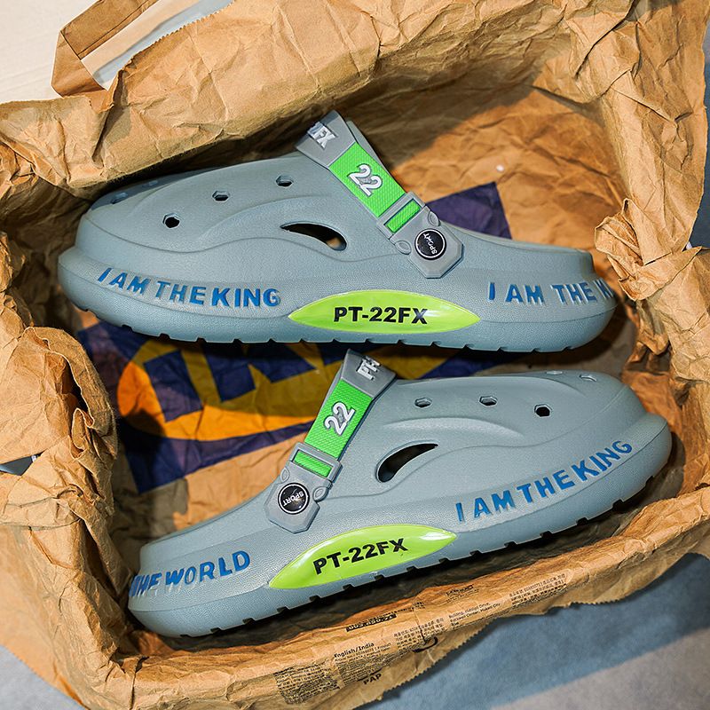 Apavi ar caurumiem pāri robežai, vīriešu jaunas sandales, vīriešu pludmales apavi, iziešanas apavi, EVA modes ikdienas apavi, vīriešu sandales_voghion.com