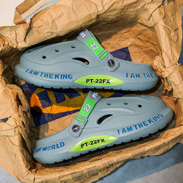 Apavi ar caurumiem pāri robežai, vīriešu jaunas sandales, vīriešu pludmales apavi, iziešanas apavi, EVA modes ikdienas apavi, vīriešu sandales_voghion.com