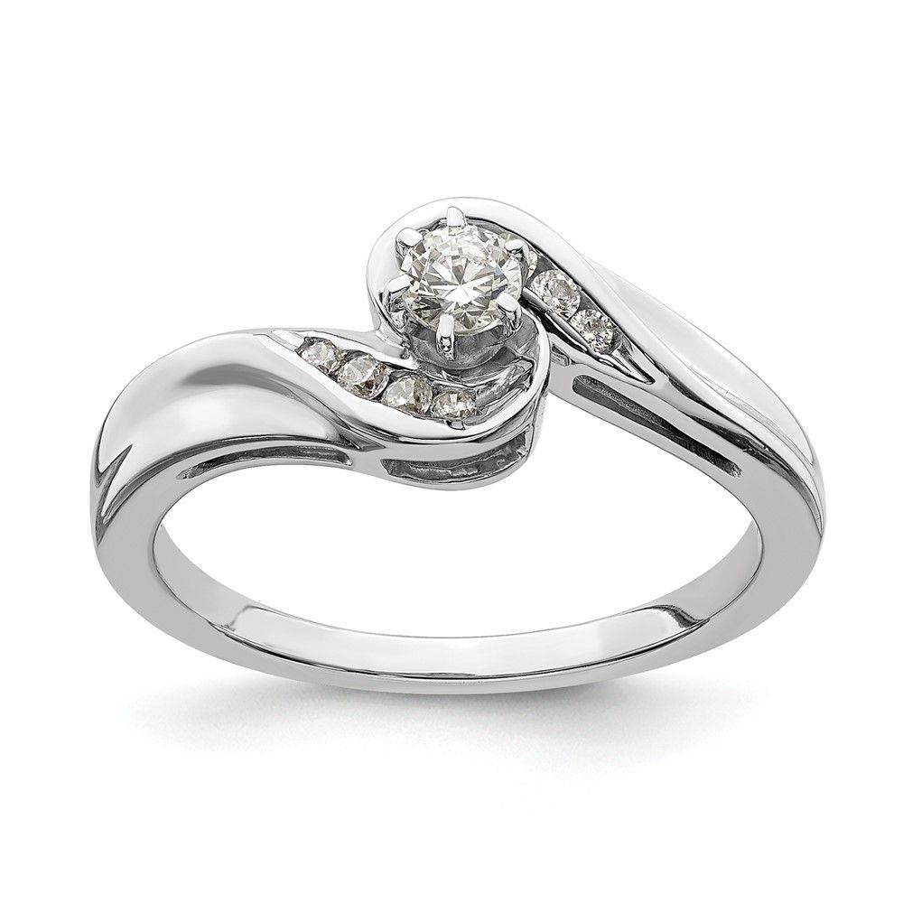 14K White Gold Lab Grown Diamond VS/SI+ G+ By-Pass Engagement Ring_voghion.com